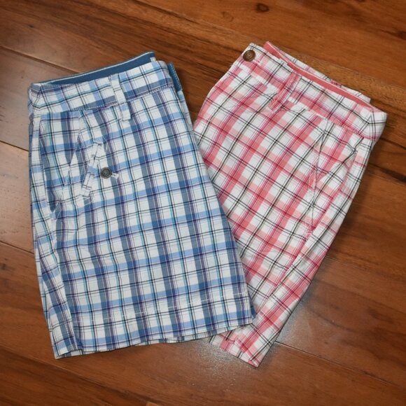 GH Bass & Co. Plaid Boyfriend Shorts 2-Pair Bundle Size 4 EUC - Picture 1 of 8